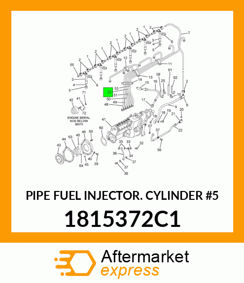 PIPE FUEL INJECTOR. CYLINDER #5 1815372C1