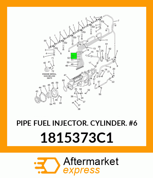 PIPE FUEL INJECTOR. CYLINDER. #6 1815373C1