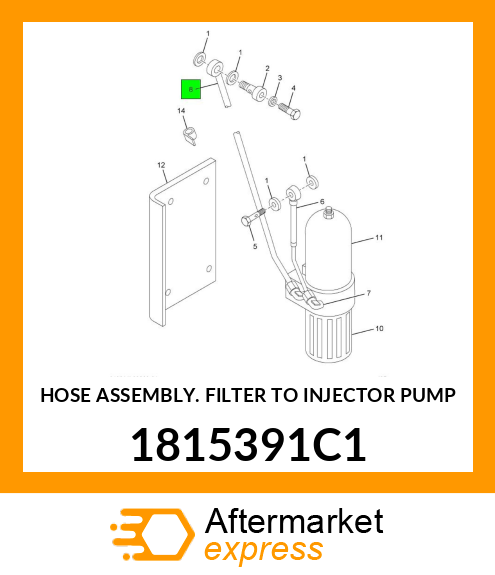 HOSE ASSEMBLY. FILTER TO INJECTOR PUMP 1815391C1