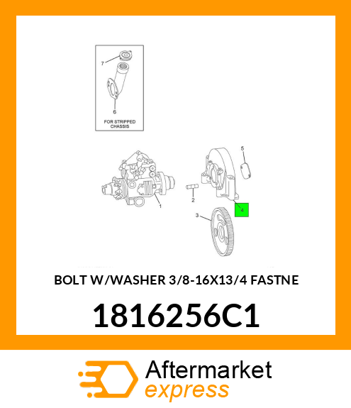 BOLT W/WASHER 3/8-16X13/4 FASTNE 1816256C1