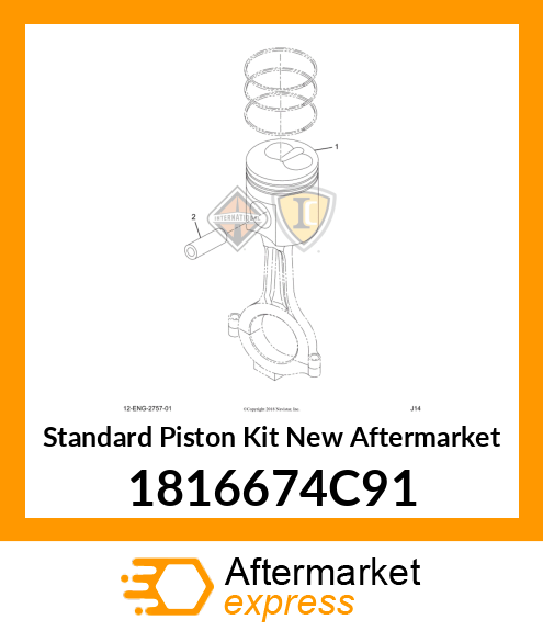 Standard Piston Kit New Aftermarket 1816674C91