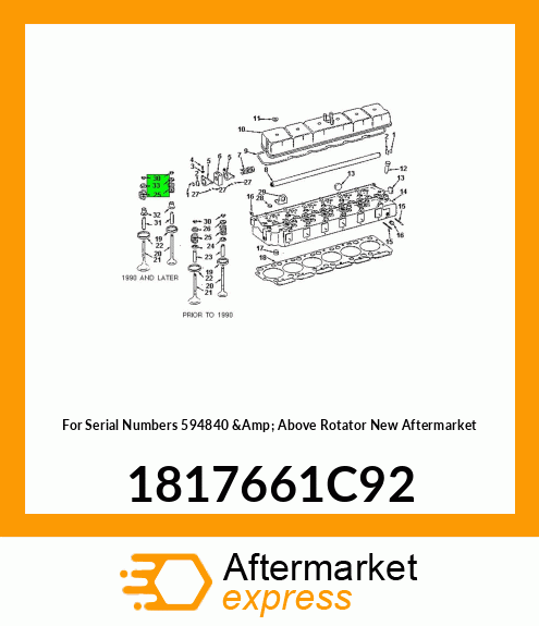 For Serial Numbers 594840 &Amp; Above Rotator New Aftermarket 1817661C92