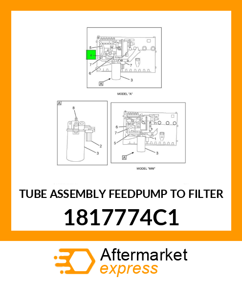 TUBE ASSEMBLY FEEDPUMP TO FILTER 1817774C1
