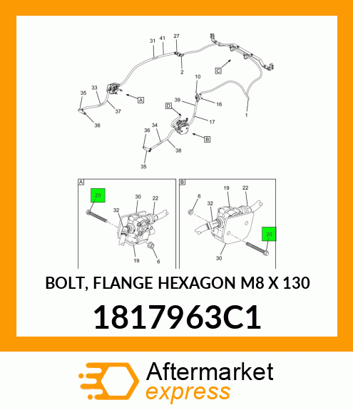 BOLT, FLANGE HEXAGON M8 X 130 1817963C1