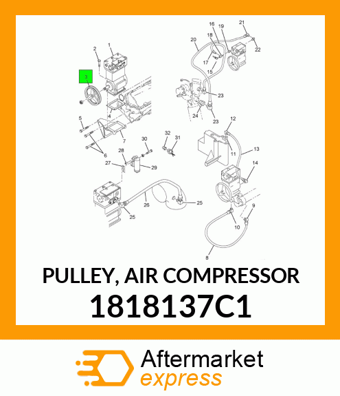 PULLEY, AIR COMPRESSOR 1818137C1