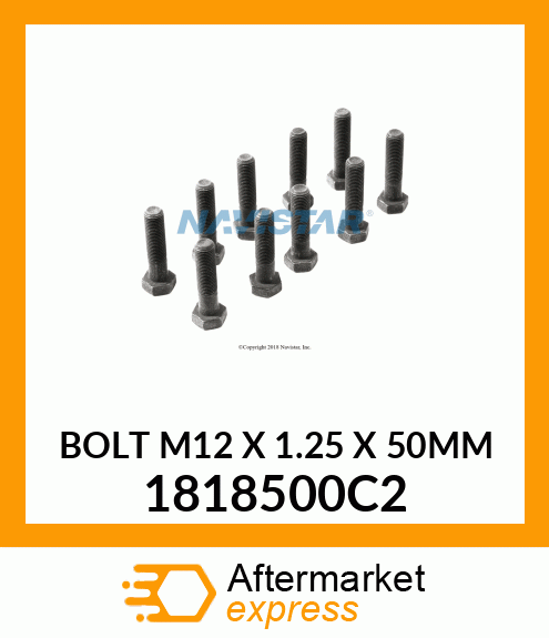 BOLT M12 X 1.25 X 50MM 1818500C2