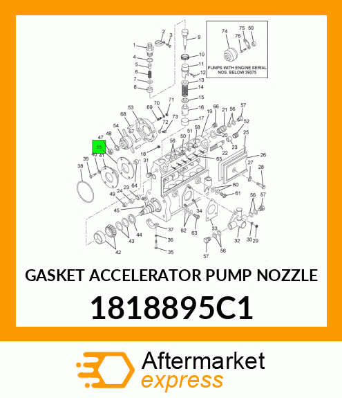 GASKET ACCELERATOR PUMP NOZZLE 1818895C1