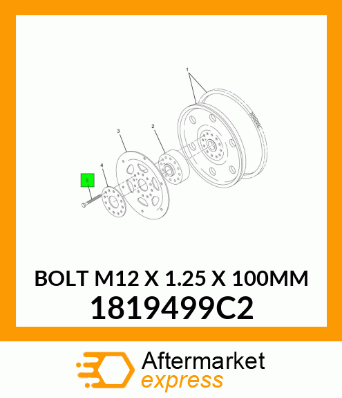 BOLT M12 X 1.25 X 100MM 1819499C2