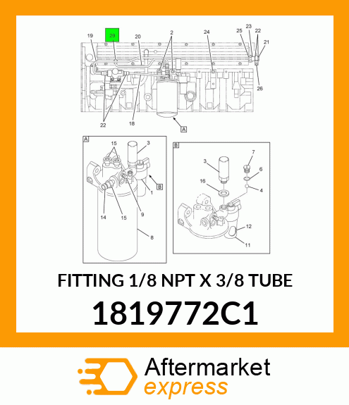 FITTING 1/8" NPT X 3/8" TUBE 1819772C1