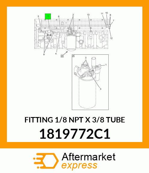 FITTING 1/8" NPT X 3/8" TUBE 1819772C1
