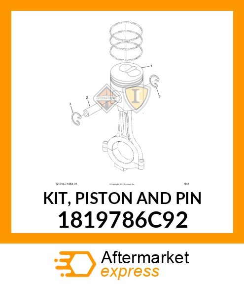 KIT, PISTON AND PIN 1819786C92