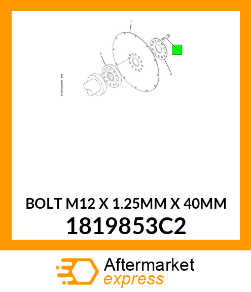 BOLT M12 X 1.25MM X 40MM 1819853C2