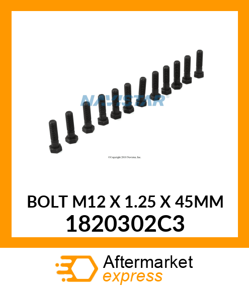 BOLT M12 X 1.25 X 45MM 1820302C3