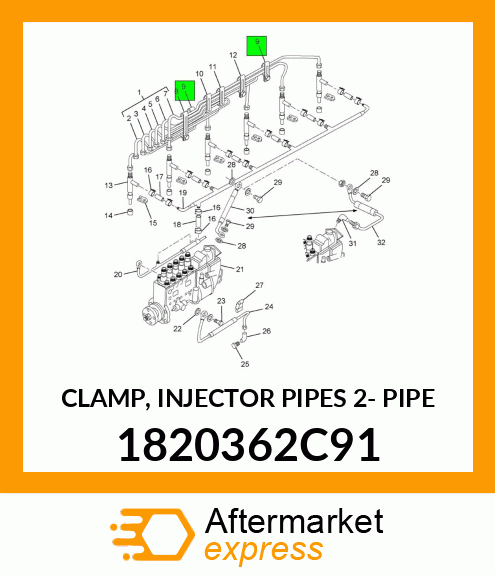 CLAMP, INJECTOR PIPES 2- PIPE 1820362C91