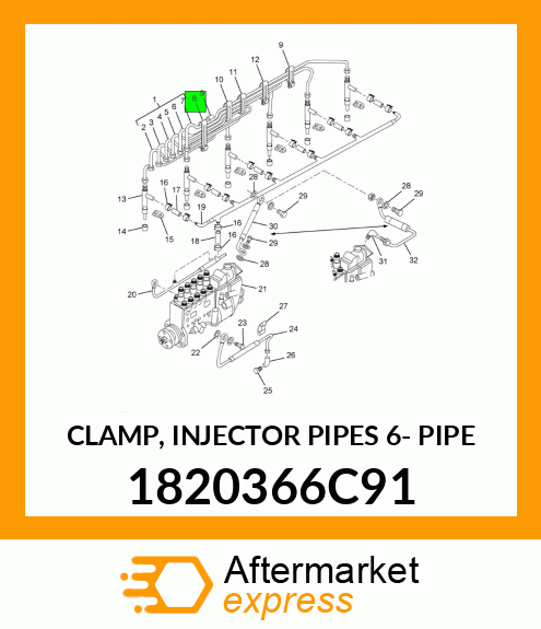 CLAMP, INJECTOR PIPES 6- PIPE 1820366C91
