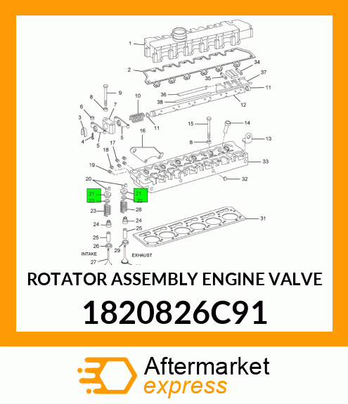 ROTATOR ASSEMBLY ENGINE VALVE 1820826C91