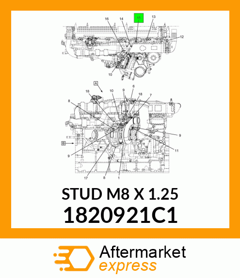 STUD M8 X 1.25 1820921C1