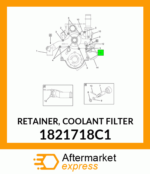 RETAINER, COOLANT FILTER 1821718C1