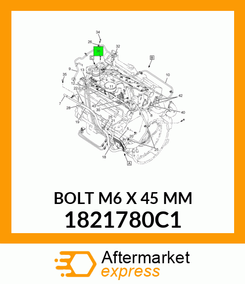 BOLT M6 X 45 MM 1821780C1