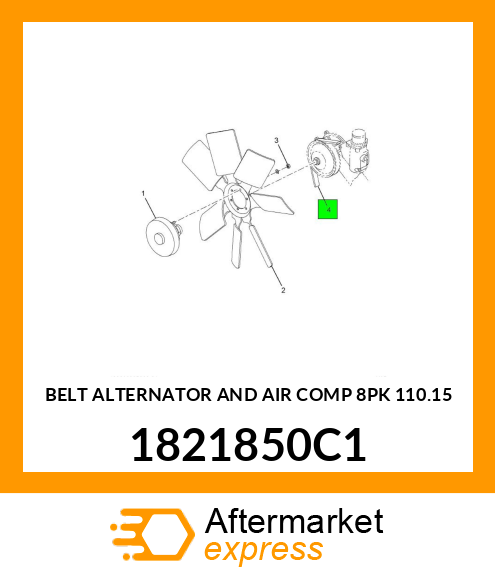 BELT ALTERNATOR AND AIR COMP 8PK 110.15 1821850C1