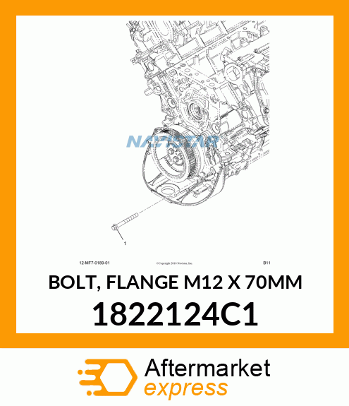 BOLT, FLANGE M12 X 70MM 1822124C1