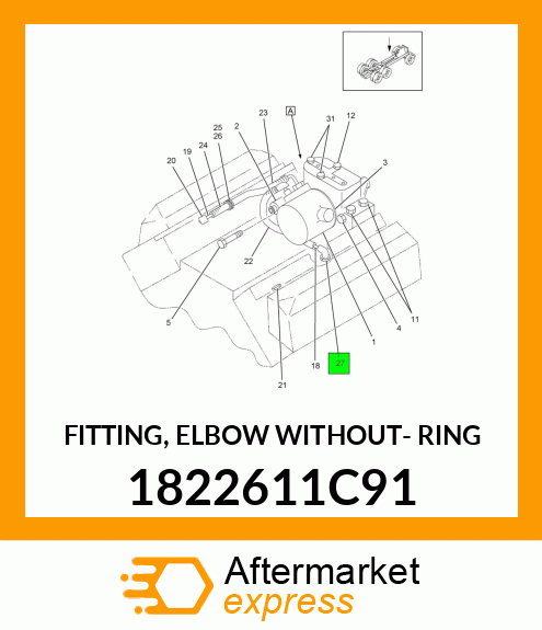 FITTING, ELBOW WITHOUT- RING 1822611C91