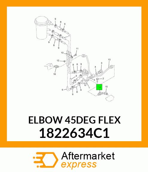 ELBOW 45DEG FLEX 1822634C1