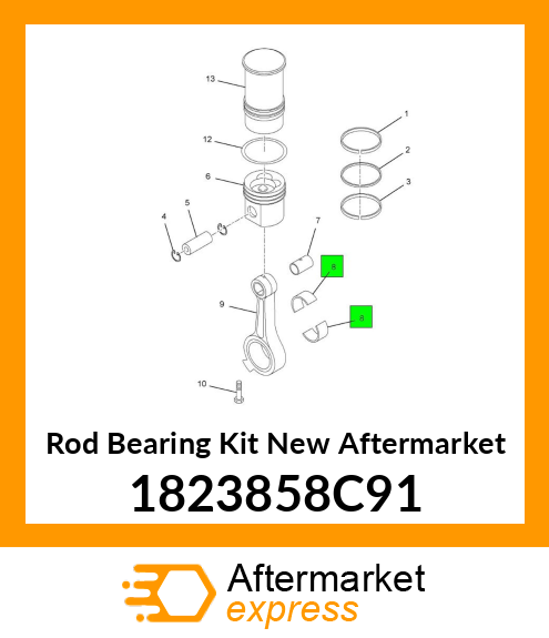 Rod Bearing Kit New Aftermarket 1823858C91