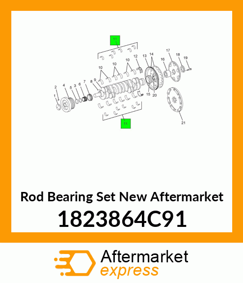 Rod Bearing Set New Aftermarket 1823864C91