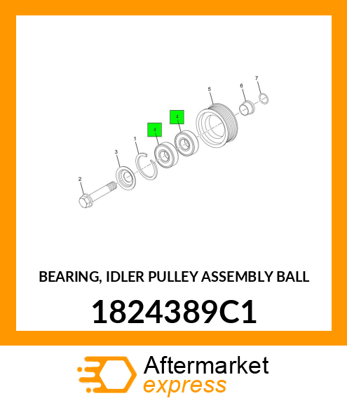 Pulley Bearing New Aftermarket 1824389C1