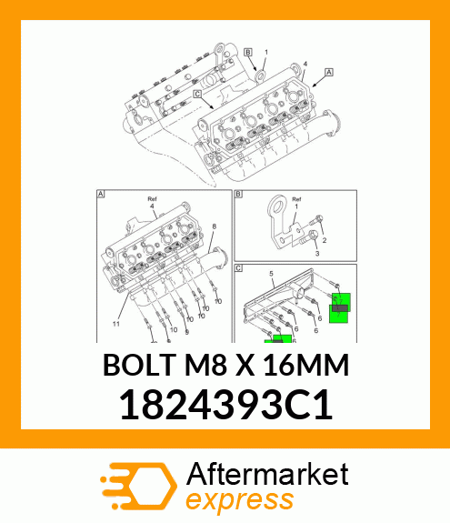 BOLT M8 X 16MM 1824393C1