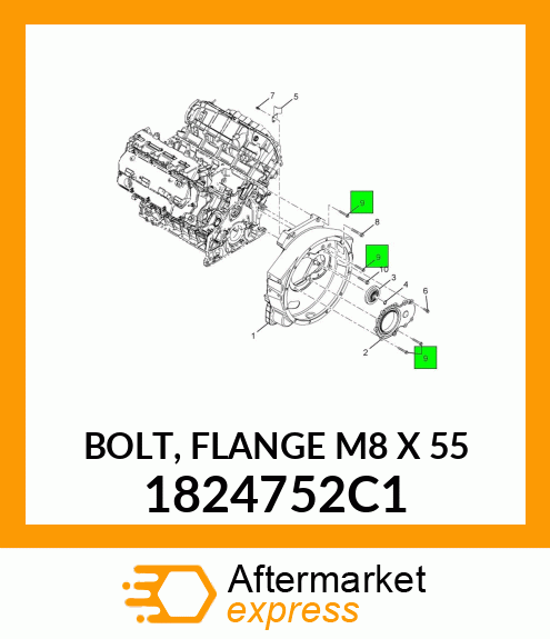 BOLT, FLANGE M8 X 55 1824752C1