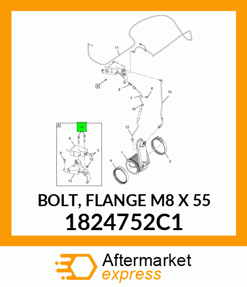 BOLT, FLANGE M8 X 55 1824752C1