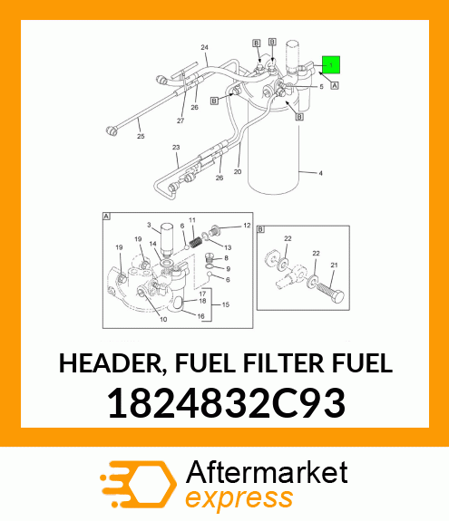 HEADER, FUEL FILTER FUEL 1824832C93