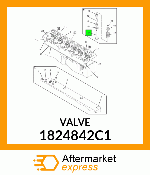Exhaust Valve New Aftermarket 1824842C1