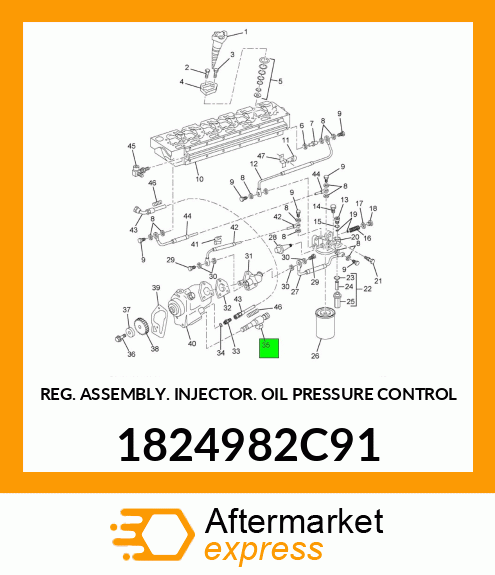 REG. ASSEMBLY. INJECTOR. OIL PRESSURE CONTROL 1824982C91