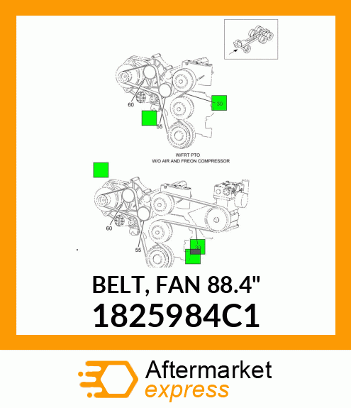 BELT, FAN 88.4" 1825984C1