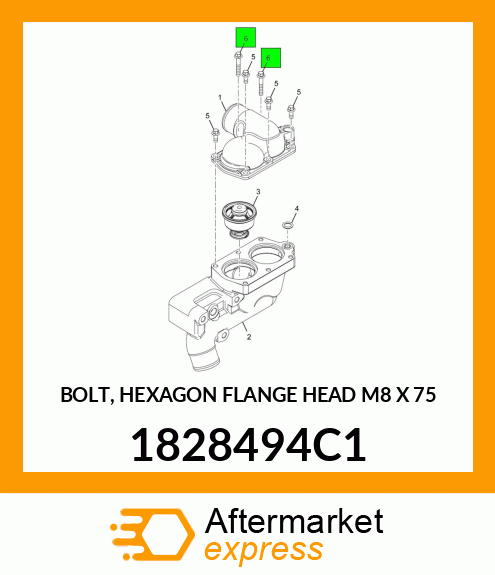 BOLT, HEXAGON FLANGE HEAD M8 X 75 1828494C1