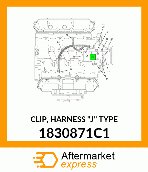 CLIP, HARNESS "J" TYPE 1830871C1