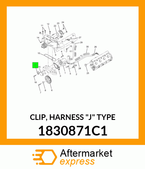 CLIP, HARNESS "J" TYPE 1830871C1