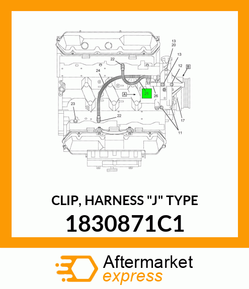 CLIP, HARNESS "J" TYPE 1830871C1