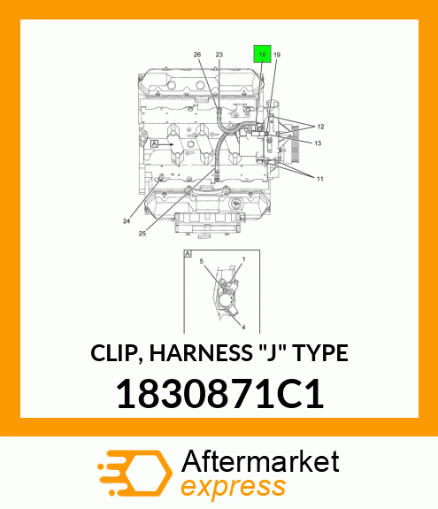 CLIP, HARNESS "J" TYPE 1830871C1