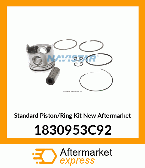 Standard Piston/Ring Kit New Aftermarket 1830953C92