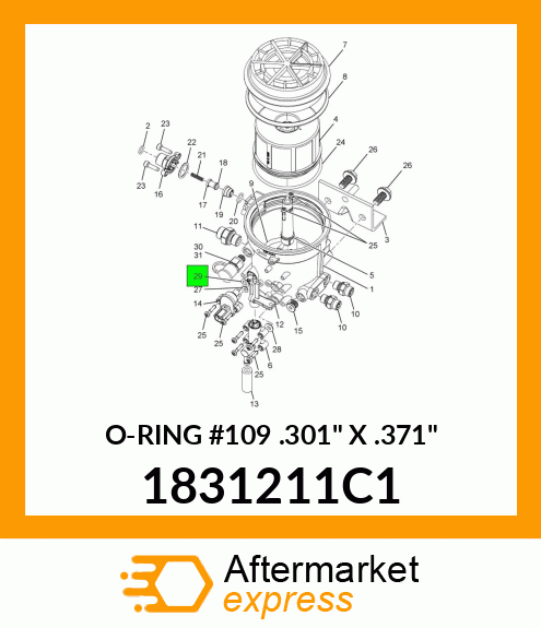 O-RING #109 .301" X .371" 1831211C1