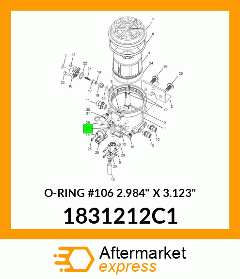 O-RING #106 2.984" X 3.123" 1831212C1