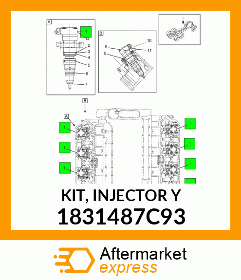 KIT, INJECTOR Y 1831487C93