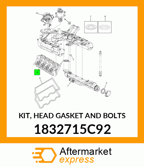 KIT, HEAD GASKET AND BOLTS 1832715C92