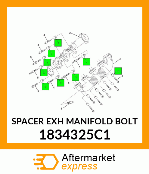 SPACER EXH MANIFOLD BOLT 1834325C1