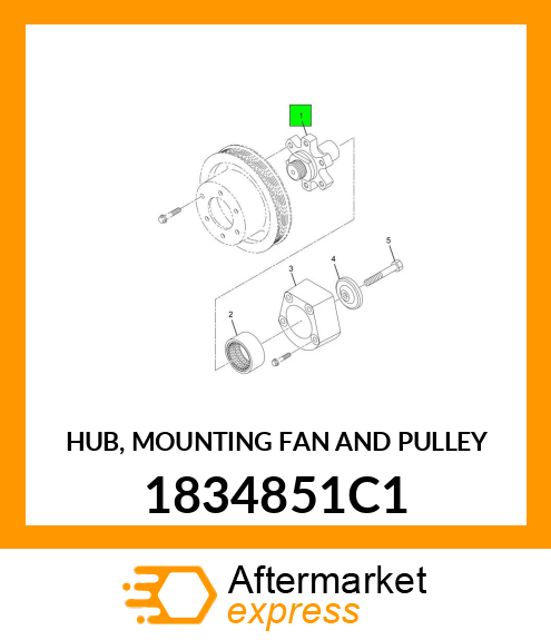 HUB, MOUNTING FAN AND PULLEY 1834851C1