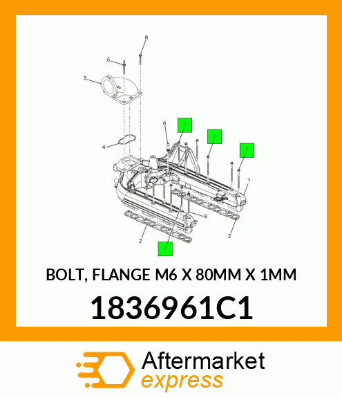 BOLT, FLANGE M6 X 80MM X 1MM 1836961C1